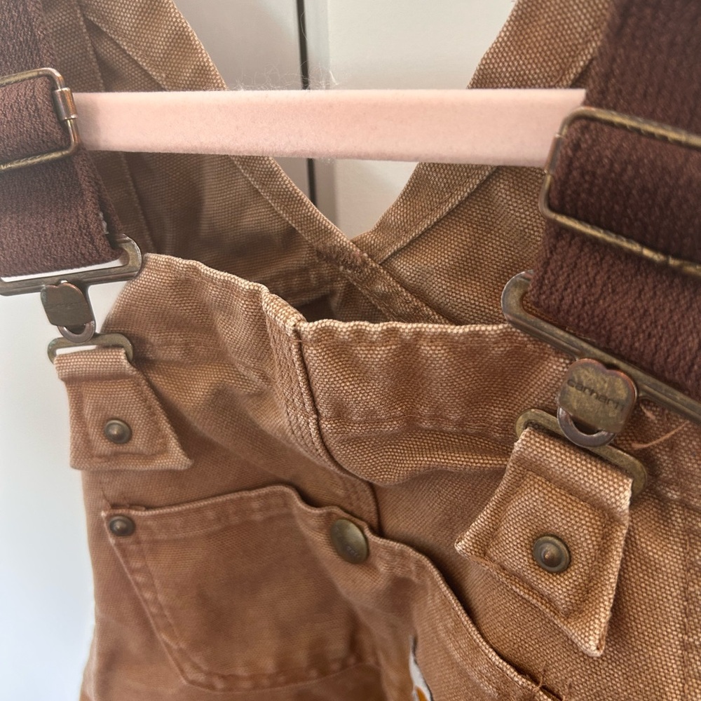 Carhartt Brown Overalls with Heart Patch - Picture 7 of 9